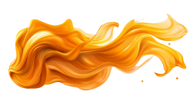 Golden Ink Fluid Motion - Sophisticated Artistic Swirl Design on White
 - Powered by Adobe