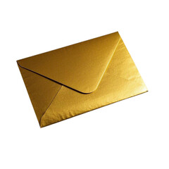 Shiny Gold Envelope with a bright and luxurious design. Isolated on transparent background