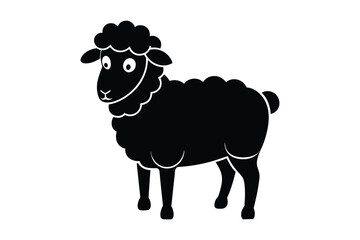 sheep line art vector, Sheep silhouette isolated on white background. Sheep Vector illustration 