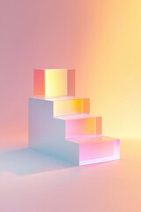 Fototapeta premium Abstract gradient stairs in modern pastel colors