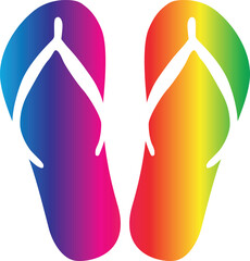 vector illustration of a pair of flip flops isolated on white background