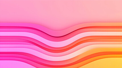 Abstract Colorful Wavy Lines on a Soft Pink Background