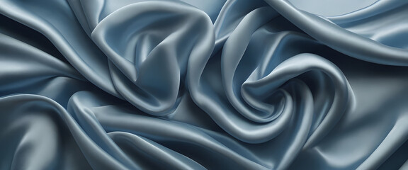 Obraz premium Silky Blue Fabric Draped Elegantly for Ramadan Celebrations