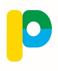 the letters 'P' in bright yellow, green, blue, and red on a white background