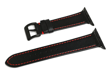 Leather watch strap