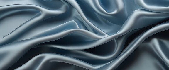 Obraz premium Silky Blue Fabric Draped Elegantly for Ramadan Celebrations