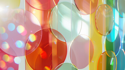 colorful transparent circles overlapping soft pastel background playful abstract vibrant design