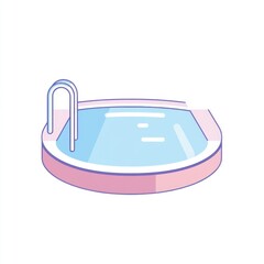 Swimming pool with ladder, ready for summer fun and relaxation or pool party