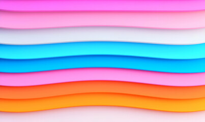 Obraz premium Vibrant Layers of Colorful Waves in a Soft Gradient Design