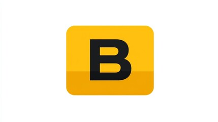 Yellow square logo featuring the letter 'B' in black