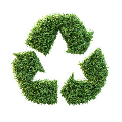 Green Recycling Symbol Made of Leaves