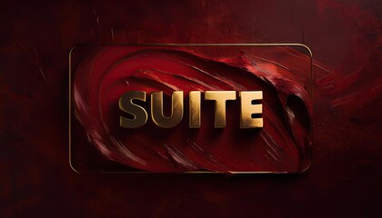 Elegant Gold Lettering on Red Background for Spa Suite Sign