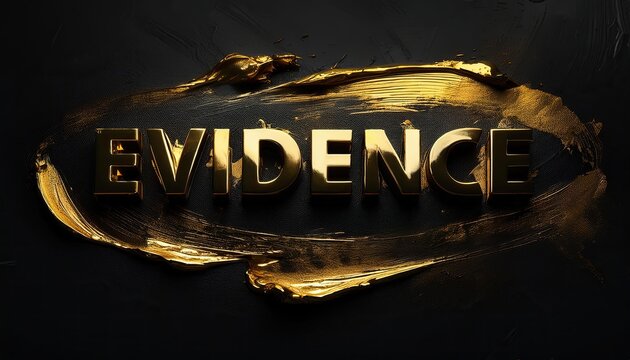 Evidence in Bold Gold Letters on Dark Background