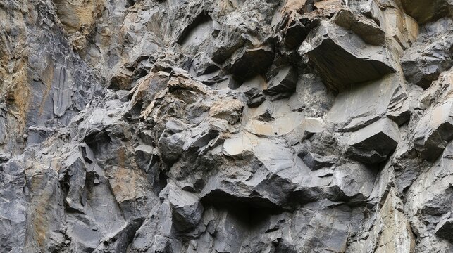 Detailed gray rock face shows jagged texture, creating a visually intriguing natural stone background.