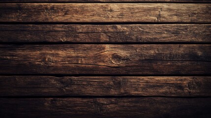 Fototapeta premium Close-up of a dark brown wooden background displaying a detailed wood grain texture.