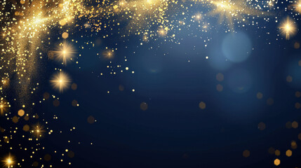 Obraz premium abstract blue and gold particle background