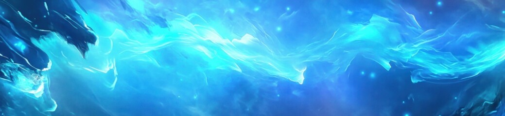 Obraz premium Abstract blue and cyan swirls and glows, resembling energy or smoke.