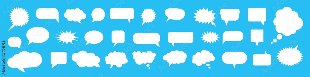 Wall mural speech bubblspeech bubble set. talk bubble. blank empty vector white speech bubbles.e set