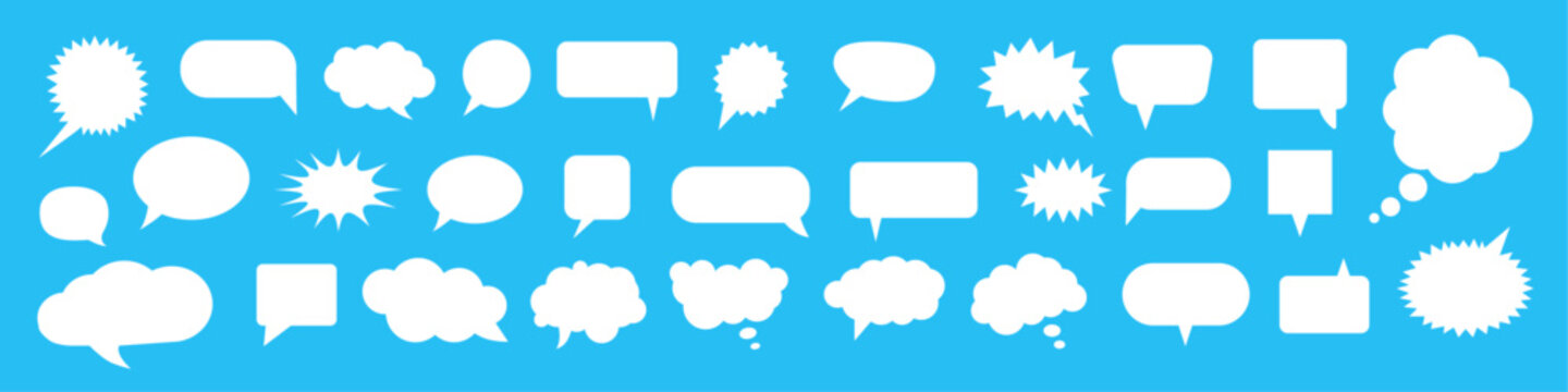 Speech BubblSpeech Bubble set. Talk bubble. Blank empty vector white speech bubbles.e set