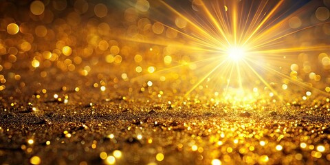 Gold Sun Rays Lens Flare Natural Light Background