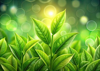 Green Tea Leaves Macro Photography PNG, Isolated, High Resolution