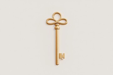 Elegant golden key with decorative handle showcasing craftsmanship and design details