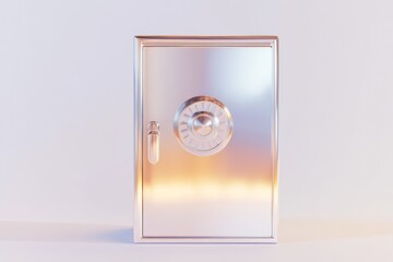 Safe with money and financial icons for secure storage and wealth protection