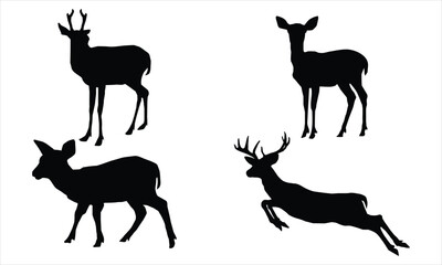 set of deer silhouettes
