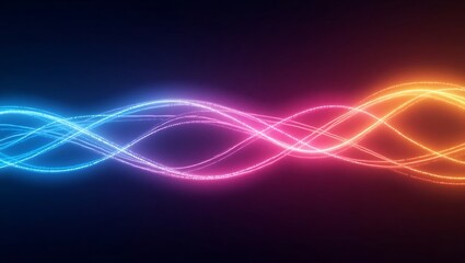 A motion graphic inspired abstract background with vibrant light streaks flowing in multiple directions. Generative Ai.