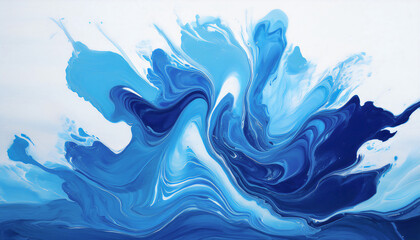Acrylic blue colors in water. 