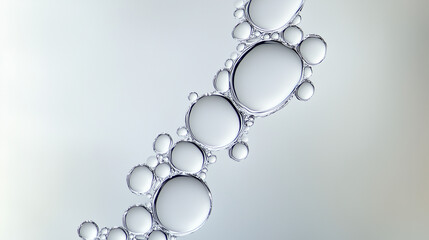 Obraz premium Hydrating Serum Bubbles for Skincare and Beauty Science Concept. Close-up shots, raw graphic photos. Cosmetics advertising materials.