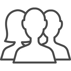 Team People Line Art Sign. Vector Illustration with Single Outline Icon.