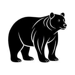 Fototapeta premium Elegant Black Bear Silhouette Vectors for Commercial Use