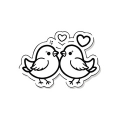 two birds on a branch Love Bird Vector 