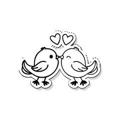 two birds on a branch Love Bird Vector 