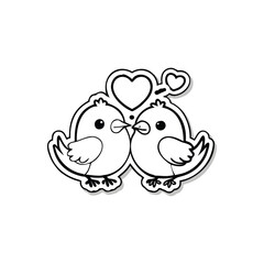 two birds on a branch Love Bird Vector 