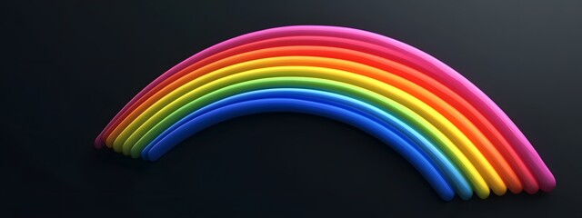 Fototapeta premium Rainbow, 3D render, flat texture 