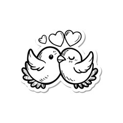 two birds on a branch Love Bird Vector 