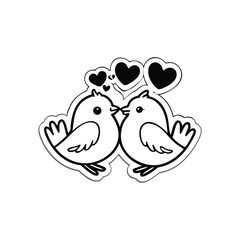 two birds on a branch Love Bird Vector 