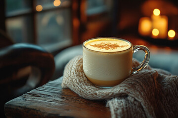 Cozy Coffee with Cinnamon in a Warm Setting