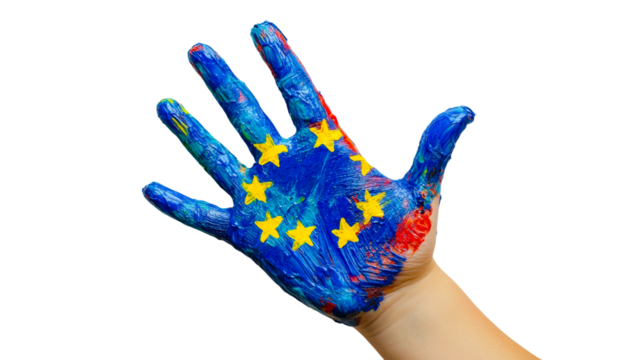 Artistic expression of unity europe colorful environment isolated on transparent background