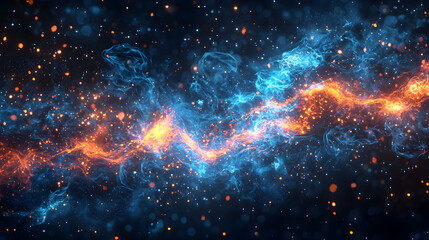 Vibrant Cosmic Journey Through the Galaxy: Exploring Stellar Nebulae, Stars, and the Vastness of the Universe Under the Twilight Night Sky Illuminating Celestial Wonders and Cosmic Rays