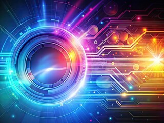 Obraz premium Hi-Tech Digital Technology Background - Left Subject Focus