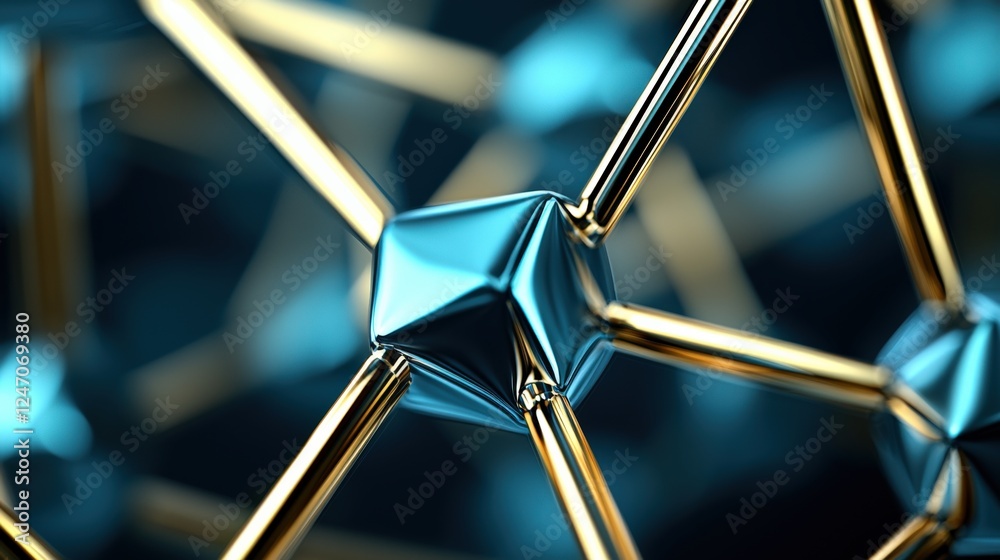 Poster exploring molecular structures laboratory setting scientific visualization abstract environment clos
