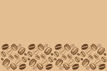 Mocha mousse 2025 color coffee bean pattern. Seamless background, vector mocha mousse 2025. Coffee texture.