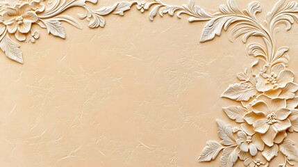 Elegant Floral Bas Relief Wall Decor Design