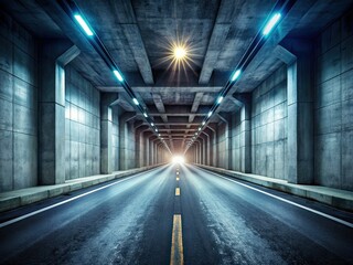 Huge Dark Garage Tunnel - Macro Photography AI Art