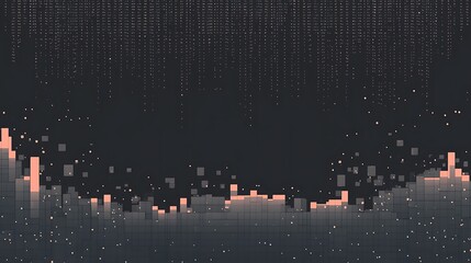 Data stream, city night, abstract background