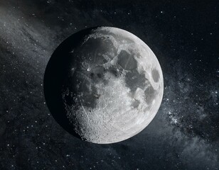 Naklejka premium Imagen de la luna en alta definición en el espacio