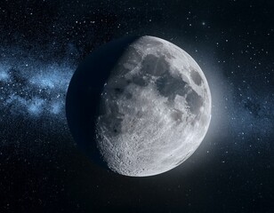 Naklejka premium Imagen de la luna en alta definición en el espacio